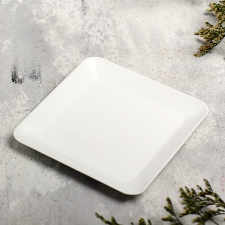 Summary Metal "plate", 10x10x1.1 cm, white-1