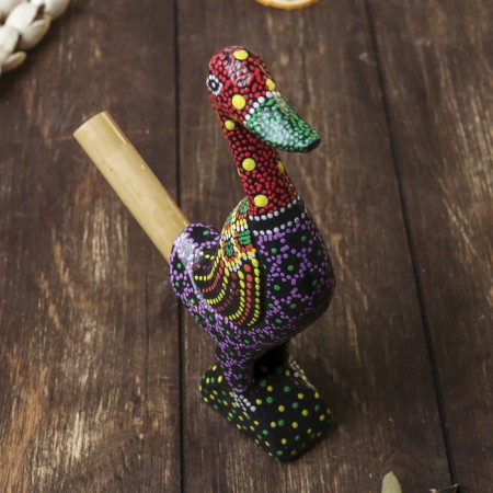 Musical instrument "whistle duck" wood 2x10x17 cm-5