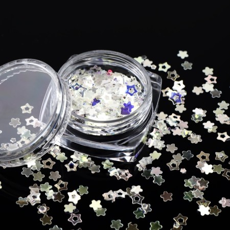 Sequins for the decor "Star Sky", white/holographic color