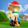Garden figure "Dwarf under the mushroom" 35x37x70cm