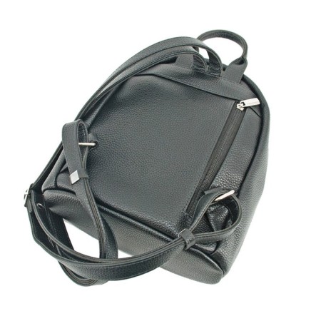 Women's backpack, genuine leather, black 22x10x25 cm-1