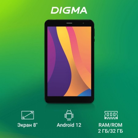 Digma Optima 8259c 4G T310 (2.0) 4C RAM2GB ROM32GB 8 "IPS 1280x800 3G Android 12 103388-1