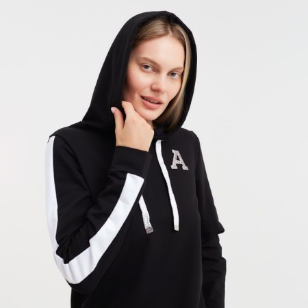 Women's costume (sweatshirt/trousers) Charlotte, black color, size 48-2