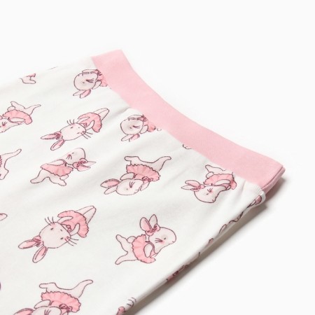 Pants for children, white color/bunnies, height 74 cm-1