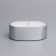Candle in an oval candlestick of gypsum, 9.5x4.7x3cm, silver