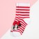 Socks for the girl "Minnie Mouse" strip, Disney, 16-18 cm, white/red color