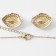 Set 2 objects: earrings, pendant "Edel" trio almonds, red-white color in gold, 50 cm