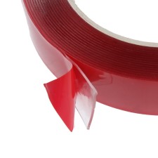 Adhesive tape Nova Bright-Fusion, bilateral, acrylic red + transparent, 22 mm x 5 m