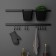 Railing system for the kitchen for 7 subjects of the share, 60.5 cm, black color