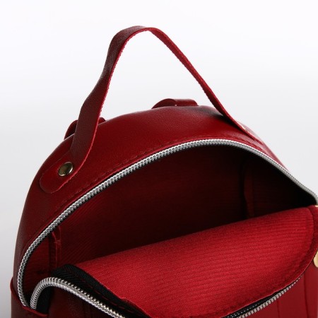 Women's backpack of artificial leather with lightning, 1 pocket, burgundy color-3