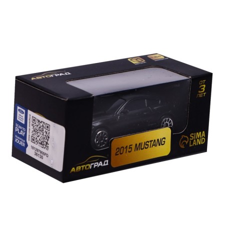 Metal Metallic Ford Mustang, 1:64, black matte color-3