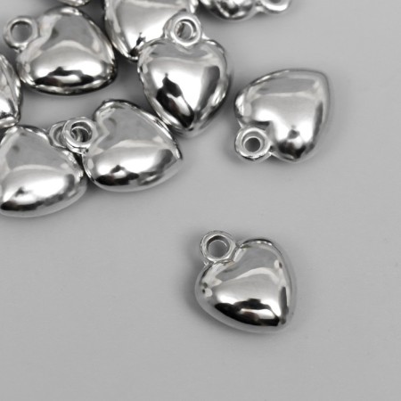 Suspension "Heart", color silver 12x15 mm-1
