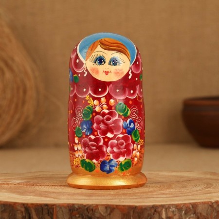 Matryoshka 5 puppet "Nelly" patterns, 15 cm, manual painting-2