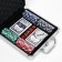 Poker in a metal case (2 decks, chips 100 pcs with a face value, 5 cubes), 20 x 20 cm