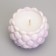 Candle "Shar" in the candlestick with spherical faces of gypsum, 8x7 cm, marble with purple. strip