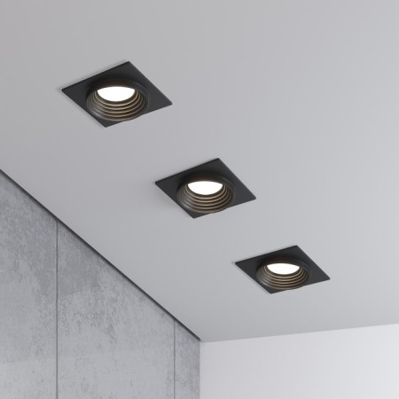 Builtrous lamp Elektrostandard, Senso, 90x90x30 mm, GU10, black color-1