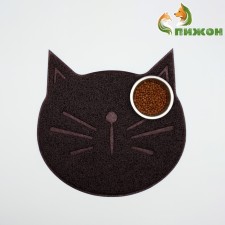 2-in-1 rug for a bowl/animal toilet 38 x 38 cm burgundy