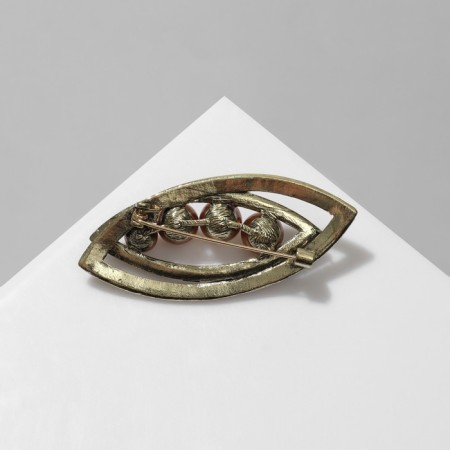 Brooch "Eye" Pearl, color brown-green in black bronze-1