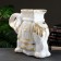 Figure - Standing "Elephant" white -gold, 21x54x43cm