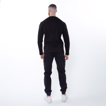 Joggers male, dark blue color, size 42 (60)-4