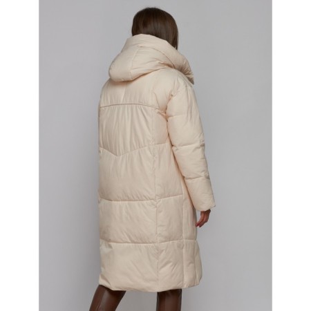 Coat insulated winter female, size 50, light-beige color-8