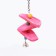 A toy for birds with a carapace carapace and beads, 14 x 6 cm, pink