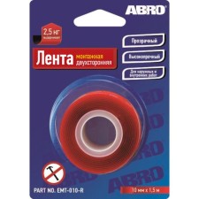 Adhesive tape ABRO double-sided mounting, 10 mm x 1.50 m, EMT-010-r