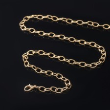 A chain with a carbine l = 50 cm (set 5 pcs.) 7 × 5 × 1 mm, SM-1935, Color Gold