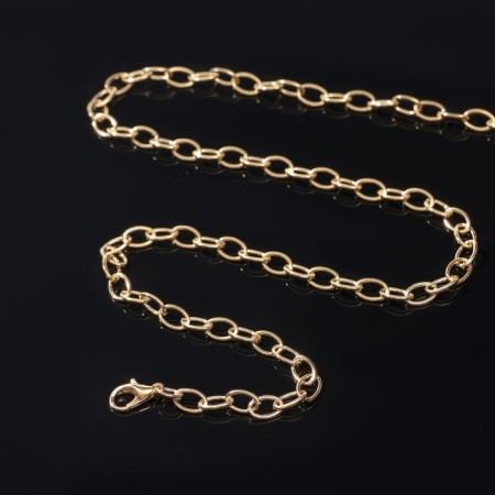 A chain with a carbine l = 50 cm (set 5 pcs.) 7 × 5 × 1 mm, SM-1935, Color Gold