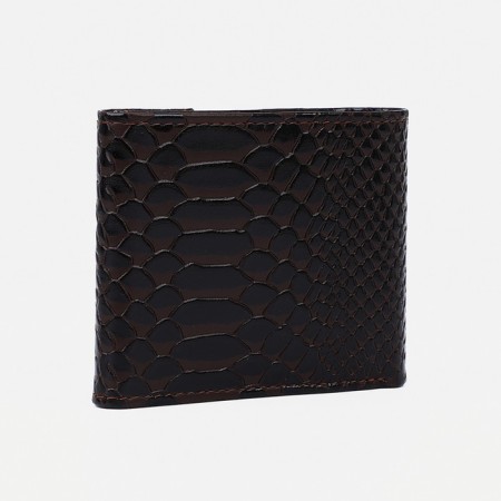 Women's wallet on the button, brown color-1
