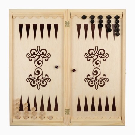 Backgammon "bolt" wooden board 50 x 50 cm, with a field for playing checkers-1