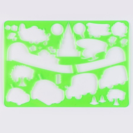 Stencil for kids "cute transport" with coloring-2