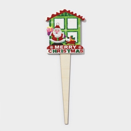 Topper decorative "House and Santa Claus" 8.8x25 cm-1