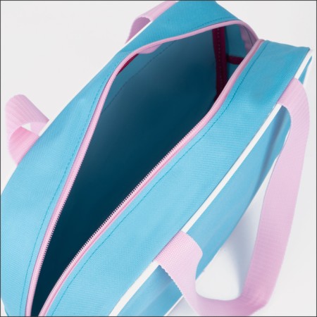 Bag for lightning shoes, textura, outer pocket, pink/blue color-4