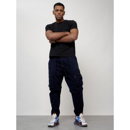 Cargo jeans men, size 44-46, dark blue color