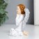 Souvenir Polystone "Girl Angel with a rabbit and flowers" 6x6.5x8.5 cm