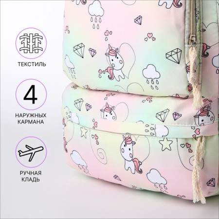 A backpack with a zipper, bag, cosmetic bag, pink color-2