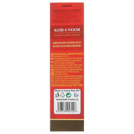 Chernographic pencil 2.0 mm, KOH-I-NOOR Gold Star 1860 2H, L = 175 mm-2