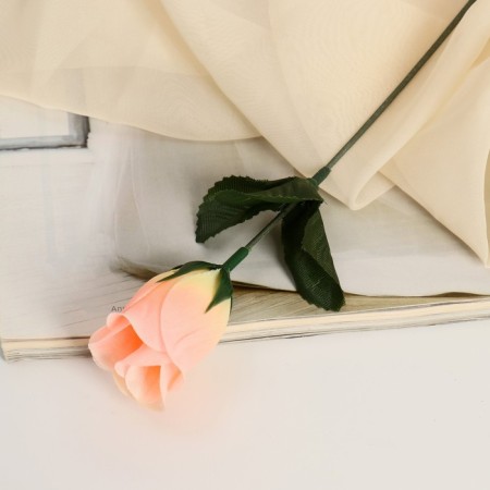 Artificial flowers "rose" 23 cm, peach