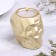Skull Close from gypsum with faces, 6x9x6.5cm, gold