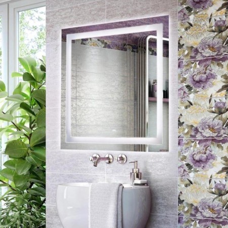 Mirror Comforty Square 75, LED lighting, contactless sensor, 75x75 cm