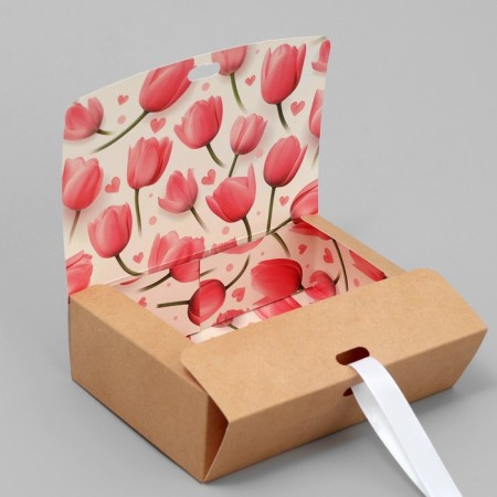 Gift Folding Bilateral Folder, Packaging, “With all my heart”, 16.5 x 12.5 x 5 cm-4