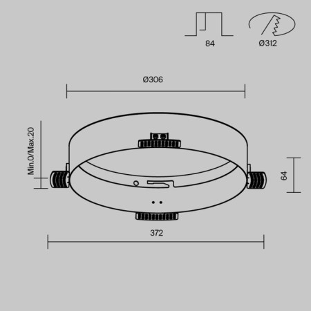 Accessory for the built-in lamp Technical DLA032-TRS36-W-8