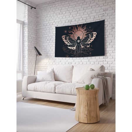 Decorative panel with photo printing "Night Moth", horizontal, size 100x150 cm