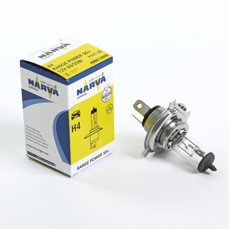 Car lamp Narva Range Power 50+, H4, 12 V, 60/55 W, (P43T) RP50