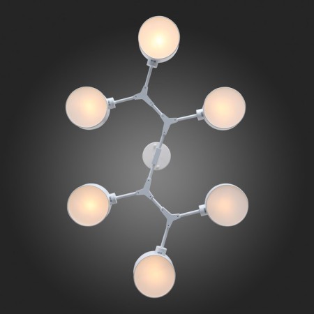 Ceiling EVOLUCE lamp. Sle183502-06. Gemento. 6x60 watts, E14, 73x95.5x32 cm, white color-10