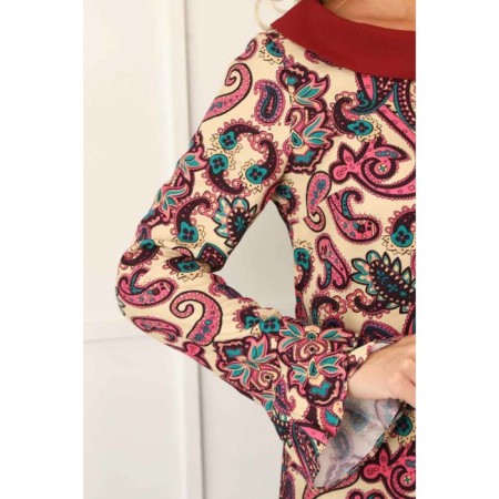 Female blouse, size 42, burgundy color-12