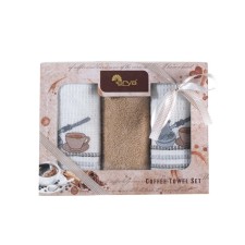 A set of towels Brazil, size 40x60 cm, brown color, 3 pcs