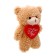 Soft toy "Mishutka with a heart" on a key fob, 11 cm, color mix
