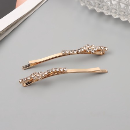 Invisibility for hair "Dilis" (set 2 pcs) flower, 6 cm, gold